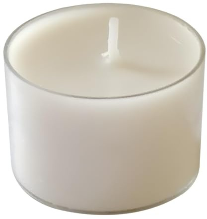 Cereria Di Giorgio - 50 Tealight con Cup Trasparente - Diametro 3.9 cm Altezza 2.7 cm - Colore Bianco Cloud - Durata 8 Ore - Non profumate