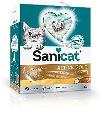 Sanicat - Arena para Gatos aglomerante con Aroma de argán | Absorbe la Humedad y facilita la Limpieza | 6 L