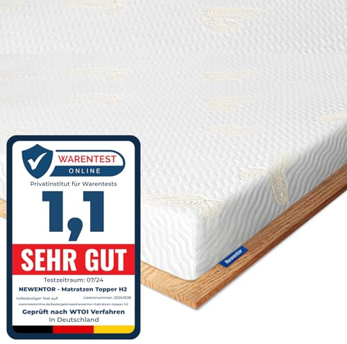 Newentor® Matratzen Topper 140x200cm H2, Matratzentopper 140x200 Schlafsofa Bett, Mattress Topper 140x200 Boxspringbett Öko-Tex Zertifiziert Bezug Kaltschaum 5CM Höhe