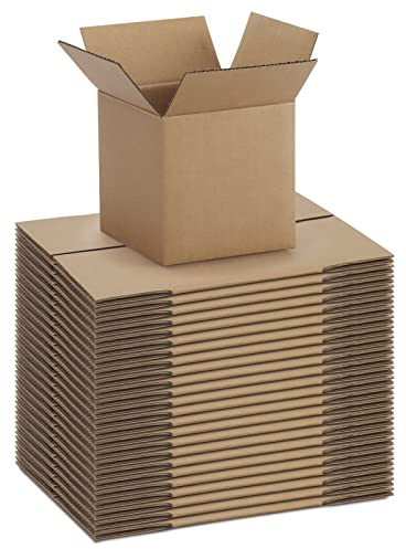 CRUGLA 4 x 4 x 4 små fraktlådor för småföretag, korrugerad postlåda, 25 paket