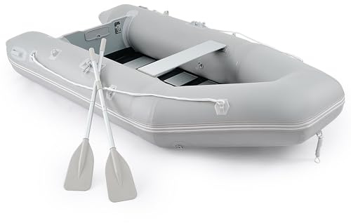 DARTMOOR 300x150x42cm Heavy Duty Inflatable Kayak, Portable Boat Raft for Adults with Aluminum Oars, 4 Person 450kg Foldable Dinghy Float for Fishing Hunting or Playing on Lakes Rivers and Rapids