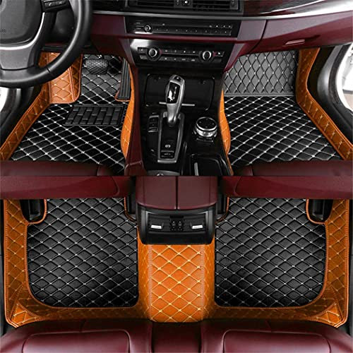Custom Auto-Fußmatten für Dodge Avenger RAM1500 2500 Charger Challenger Caliber Leder Wasserdicht Abriebfest Mit Aufbewahrungstasche Auto-Fussmatten,Farben:Orange-schwarz