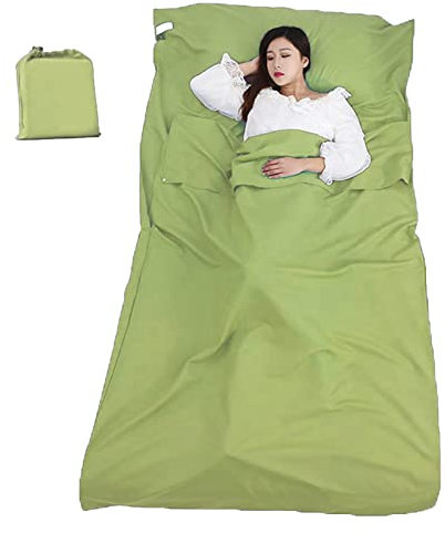 Schlafsackeinlage für Erwachsene, tragbar, für Hotel, Reisen, leicht und kompakt, Camping-Schlafsack, bequeme Einzel- und Doppelschlafsack-Einlagen für Reisen, Hostels, Rucksackreisen