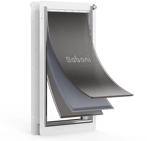 Baboni Dog Door for Door,3-Flap,Metal Frame,X-Large