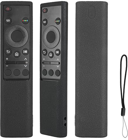 Funda para Mando a Distancia de Silicona Compatible con Samsung BN5901311B BN5901358B BN5901363B BN5901363L BN5901350B TV Mando a Distancia Cubierta Protectora a Prueba de Choques con Cordón (Negro)