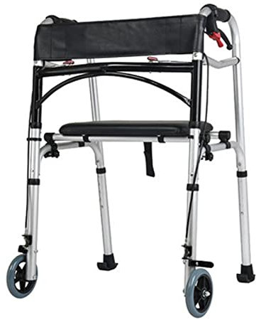 WDWDW Cadre de Marche Pliable à 2 Roues, Marcheur réglable en Hauteur pour Personnes âgées, Aides au Handicap, Marcheurs pour Personnes âgées et handicapées, B