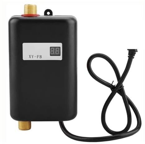 Scaldabagno elettrico Scaldabagno Senza Serbatoio, Riscaldatore Di Acqua Calda Istantaneo, Mini Scaldabagno Elettrico Istantaneo Senza Serbatoio Da 3000 W Bagno Cucina Lavaggio(Noir)