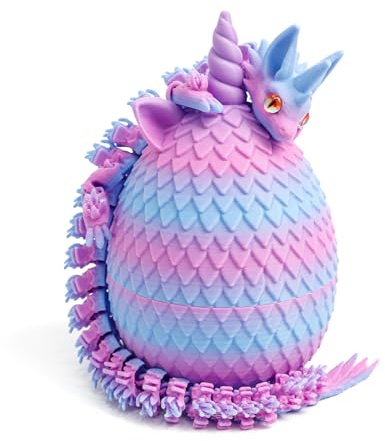 Flavery 3D Printed Unicorn Dragon Egg - Sea Color, Large 11 inch Toy Inside