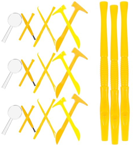 UPKOCH Kit per L’estrazione di Pietre Preziose 21 Pezzi, Set di Scavo Archeologico Martello Scalpello Spazzola in Plastica, Giocattolo Educativo per Appassionati di Scienza e Archeologia