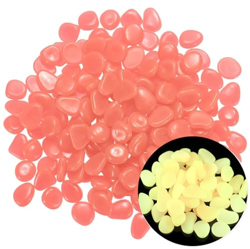 poraceous 400 Pezzi Pietre Luminose da Giardino, Pietre Luminosi, Ciottoli Luminosi Fluorescenti, Ciottoli fosforescenti, Rocce Ghiaia, Luminose Incandescenza nel Buio, Decorative per Piante in Vaso