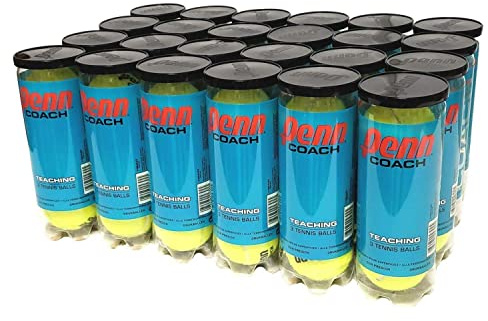 Penn Coach Practice Tennis Balls, Case of 72 Balls, 24 cans, 3 Balls per Can (Blue Cans)