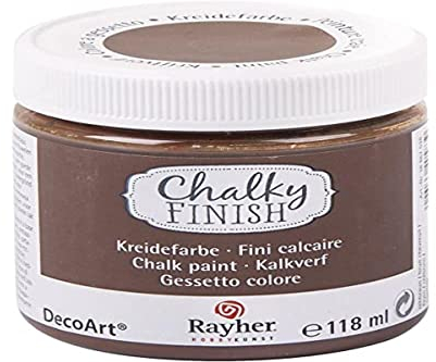 Rayher 38867538 Chalky Finish peinture craie à base d'eau, peinture à la craie pour créer un style shabby-chic, vintage & maison de campagne, 118 ml, 6 x 6 x 6,4 cm, peinture pour meubles, murs, couleur fauve