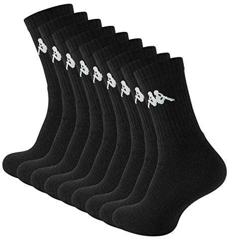 Kappa 9 Paar Original Tennissocken-Sportsocken schwarz (43-46, 9 Paar)
