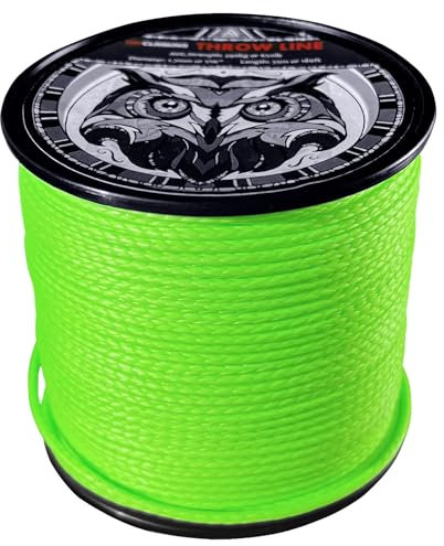GM CLIMBING Throw Line 1.7mm 180Ft Roll Green UHMWPE Cord 650LBS High Strength for Tree Climbing Arborist Outdoor Utility Cord