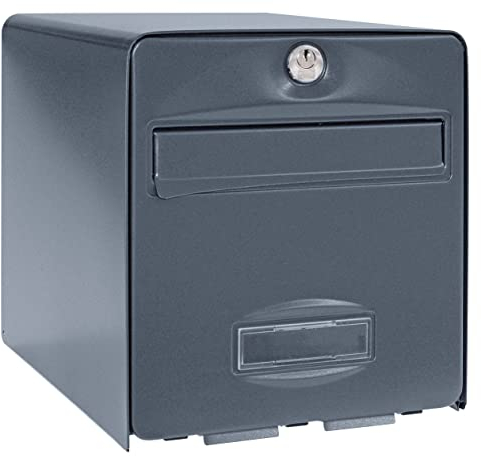 BURG-WÄCHTER Boîte aux Lettres Agréée La Poste, 1 Porte, 508 ANT BALthazar, Anthracite, en Acier Galvanisé, Avec Porte à Ouverture Totale et Stop-Courrier (Porte bloquée à 120°)