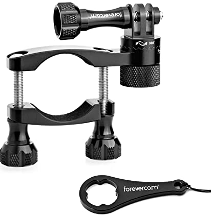 Forevercam Aluminum Bike Mount Camera Handlebar Holder 360 Degree Rotatable Motorcycle Rack Mount Compatible for GoPro Hero 13/12/11/10/9/8 Action Camera
