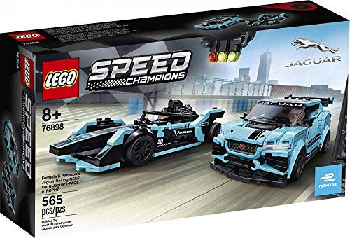 LEGO Speed Champions Formula E Panasonic Jaguar Racing Gen2 car and Jaguar I-PACE eTROPHY 76898 Building Kit, New 2020 (564 Pieces)