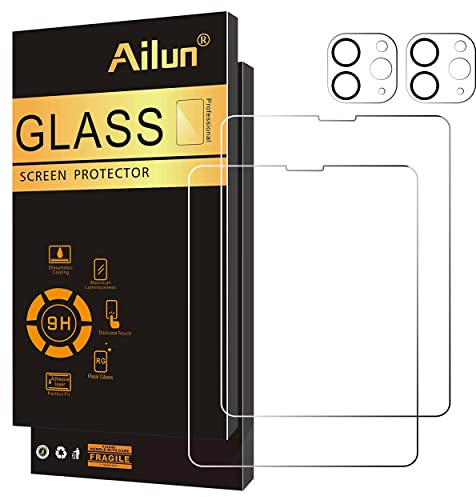 Ailun 2 Pack Screen Protector for iPad Pro 12.9 2022 6th & 2021 5th 2020 4th Generation + Camera Lens Protector,Tempered Glass Anti-Scratch Case Friendly, Compatible with Face ID Apple Pencil