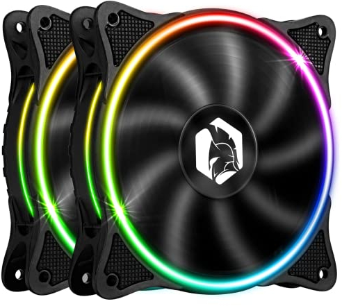 EMPIRE GAMING - Ventola di Case per PC Gamer da 2x120 MM - Flusso d'aria elevato - RGB Indirizzabile LED PWM 3 Pin 5 Volt - Dual Loop - Silenzioso - Raffreddamento 12 cm - Nero