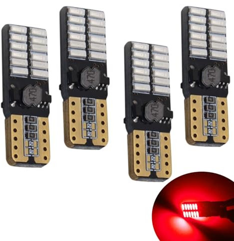 YaaGoo 501 W5W T10 LED Car Blubs for Interior Exterior Number Plate Light Dome Roof Cabin Courtesy light lamp Bulb(4pcs,Red)
