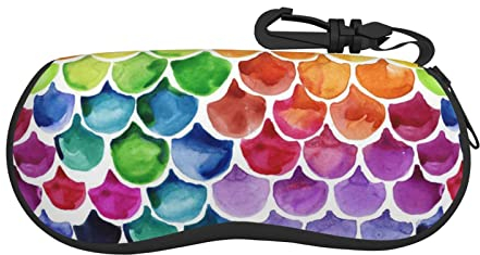 VGFJHNDF Brillenetui für Damen und Herren, Motiv: chinesische Landschaftsmalerei, weiches Brillenetui, Meerjungfrau Fischwaage, One size