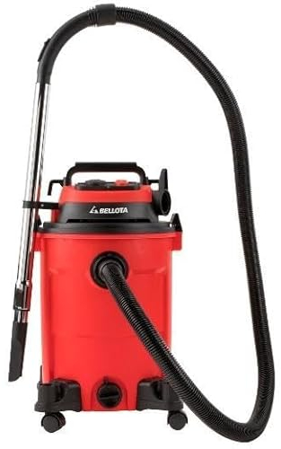 Bellota ASL2500SE - Aspirador con cable para aspirar restos líquidos y sólidos sincronizado, 25L, 2KW, Manguera (32mm Ø) de 2 metros, Tubo extensible metálico (440mm), enchufe sincronizado, con ruedas