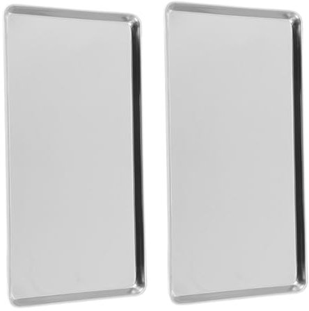 TOPPERFUN 2pcs Home Storage Tray Rectangular Food Serving Pan Steam Pan Tray Finish for Parties