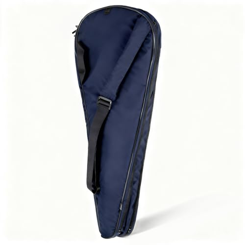 Alephnull Double Layer Tennis Bag for Two Rackets Double Tennis Racket Bag Performance Tennis Racket Cover Lightweight Padded Tennis Bag Badminton Bag Squash Bag (Dark Blue)