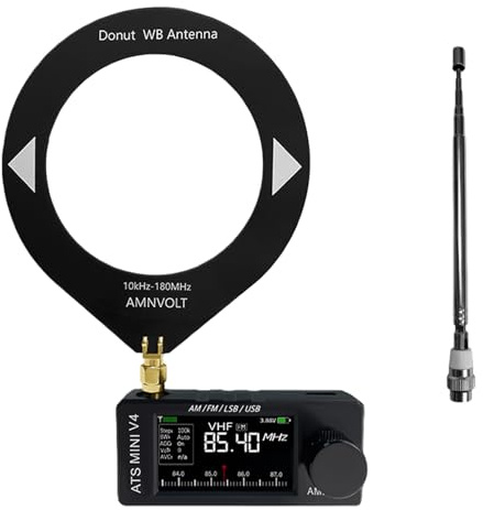 V4 ATS Mini Radio Bärbar Full-Band DSP-mottagare med 4,8 cm (1,9 tum) IPS-skärm Hörlursförstärkare för utomhusbruk