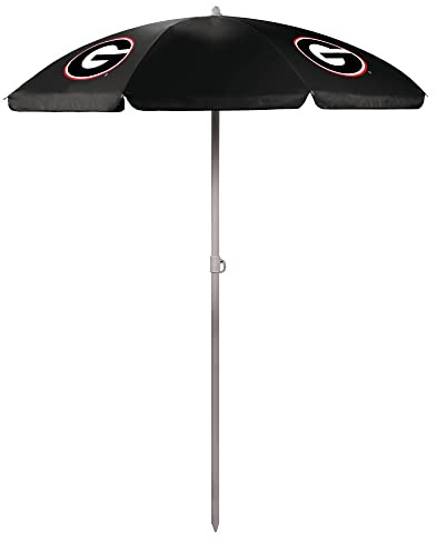 PICNIC TIME NCAA Georgia Bulldogs Outdoor Canopy Sunshade Beach Umbrella 5.5' - Small Patio Umbrella - Beach Chair Umbrella