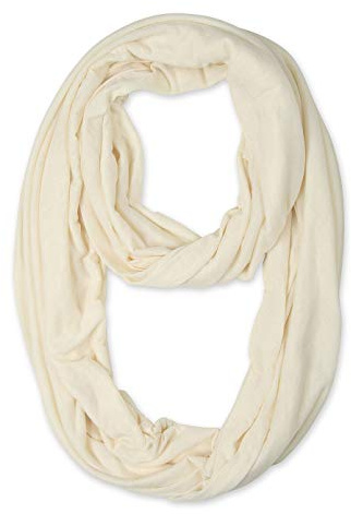 corciova Cosmic Latte Soft Girl Women Infinity Wrap Stretchy Jersey Knit Sleep Head Circle Scarf Continuous Loop Light Weight