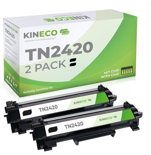 Kineco 2 Toner XXL ersetzt Brother TN2420 TN2410 Doppelpack 2X 3.000 Seiten für Brother HL-L2350DW HL-L2370DN HL-L2375DW HL-L2310D MFC-L2710DW