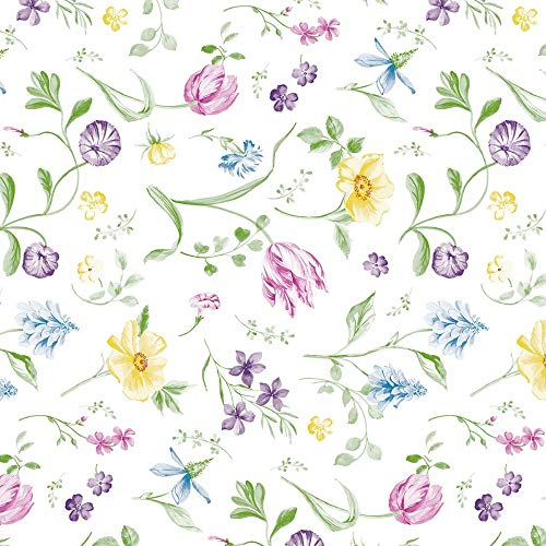 Mank GmbH Tischdecken aus Airlaid, Mitteldecken 80 x 80 cm, Einmal Tischdecke für Gastronomie, 20 Stück, Floral Tisch Decke Papiertischdecke Veronique