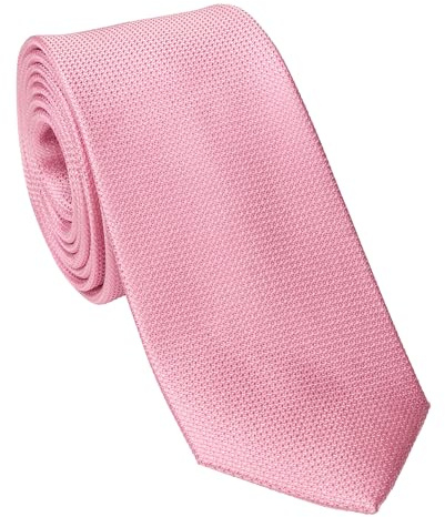 Cravate en soie unie - Rose - Taille Unique