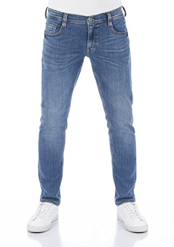 MUSTANG Jeans Herren Stretch Oregon Tapered Fit Jeanshose Hose Denim, Größe:W 38 L 30, Farbvariante:Medium Blue Denim (313)