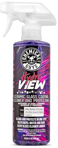 Chemical Guys HydroView Ceramic Glass Cleaner & Coating - Cleans & Adds Hydrophobic Protection, Car Window Cleaner for Glass, and Mirrors, Trucks, SUVs, and Home Use - 16 fl oz