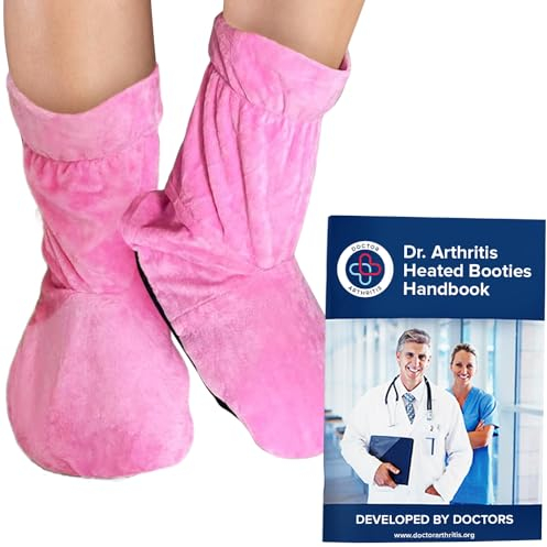 Pantuflas Térmicas Desarrolladas por Médicos (No Aptas para Andar) - Calentador de Pies para Microondas para Hombre y Mujer - Zapatillas de Casa Calienta Pies - Libro Manual Incluido - Rosa
