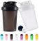 YAYAYOUNG Protein Shaker Flasche 400 ml Auslaufsicher, BPA Frei, Eiweiß Shaker für Supplement Shakes mit Sieb & Skala, Fitness Mixer für cremige Whey Proteinpulver Shakes, (Schwarz+Weiß(2PCS)