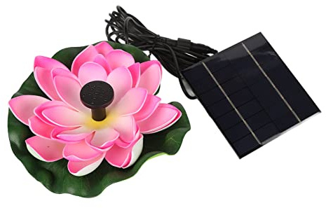 Focket solfontän, 1,4 W lotusblomma flytande solfågel bad fontänpump med 8 munstycken, för trädgård, damm, pool, utomhus, döljer pump, premium ABS-material, liten och lätt