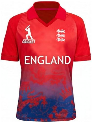 LTG PRO Cricket T-Shirt Sports Jersey – Men Women Unisex Short Sleeve Cricket Shirt for Australia India Pakistan England Afghanistan Sri Lanka – Breathable Sportswear (England (Medium))