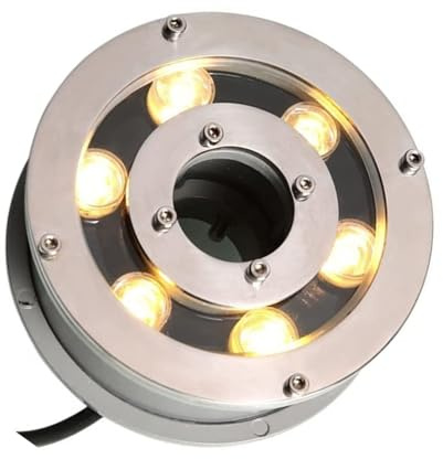 Incasso Faretto Subacquei - 6W Faretto Incasso A Terra, Lampada da fontana sommergibile impermeabile IP68, Lampada da piscina a LED sommergibile, Luce subacquea a fontana ad anello a LED ( Color : Col