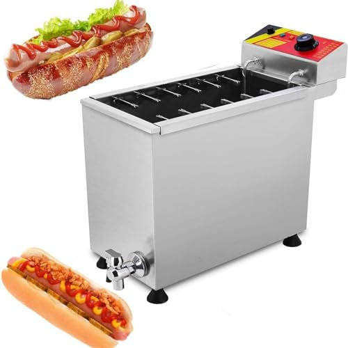 Freidora de Palitos para Perritos Calientes y Queso De 25L, Freidora para Perros de Maíz, Máquina Eléctrica Comercial para Hacer Palitos de Perritos Calientes y Queso