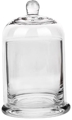 Folpus Campana de Cristal con Forma de cúpula, portavelas, Campana de exhibición, Cubierta de Campana de Cristal, Tarro para Vela, Claro