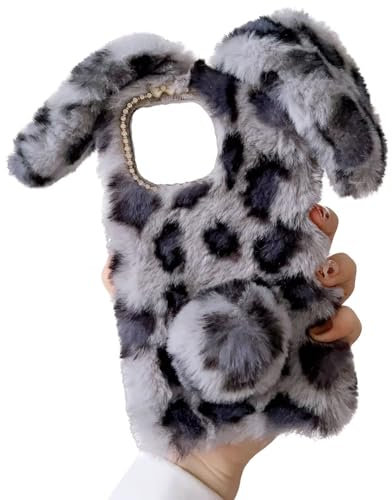 Tivenfezk Nadoli Hase Pelz Hülle für Xiaomi Redmi Note 13 Pro 5G,3D Kaninchen Ohr Case Warme Flauschige Plüsch Schutzhülle Handy Schale Tasche Soft Bunny Cover