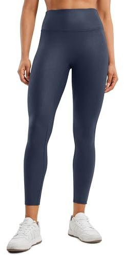 CRZ YOGA Faux Leather Leggings 25 | Ingen söm framtill, extremt mjuk, skonsam kompression, avslappnad, hög midja, för kvinnor