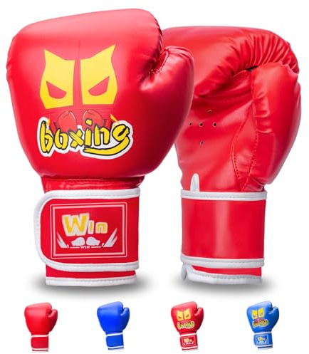 Aryjmz Guantes de boxeo para niños y niñas de 6 a 13 años, guantes de entrenamiento para adolescentes y niños pequeños, guantes de boxeo para saco de boxeo, kickboxing, muay thai, artes marciales