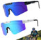 TELAOBAN Sonnenbrille Fahrradbrille, 2 Stück Sportbrille Polarisiert, Sportbrille für Damen und Herre, UV400 Schutz Schutzbrille, Fahrrad Sonnenbrille, für OutdoorSportarten Fischen Radfahren Laufen