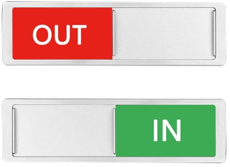 Enwye IN/OUT Sliding Door Sign,Vacant In Use Sign Slider Sliding Door Privacy Signs for Home Office Restroom Conference
