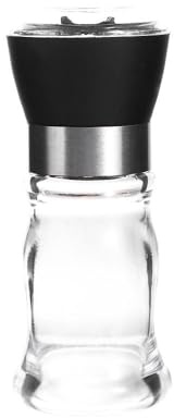 Molinillo de pimienta, molinillo manual de especias, botella de condimento recargable, recipiente de molienda de especias, tarro de sal marina ajustable (negro)