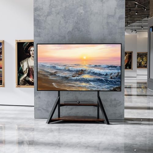 Mobile TV Floor Stand with Wheels/Shelves, 65-100 Inch, 220lbs Capacity, Adjustable Height (VESA 800x600mm)